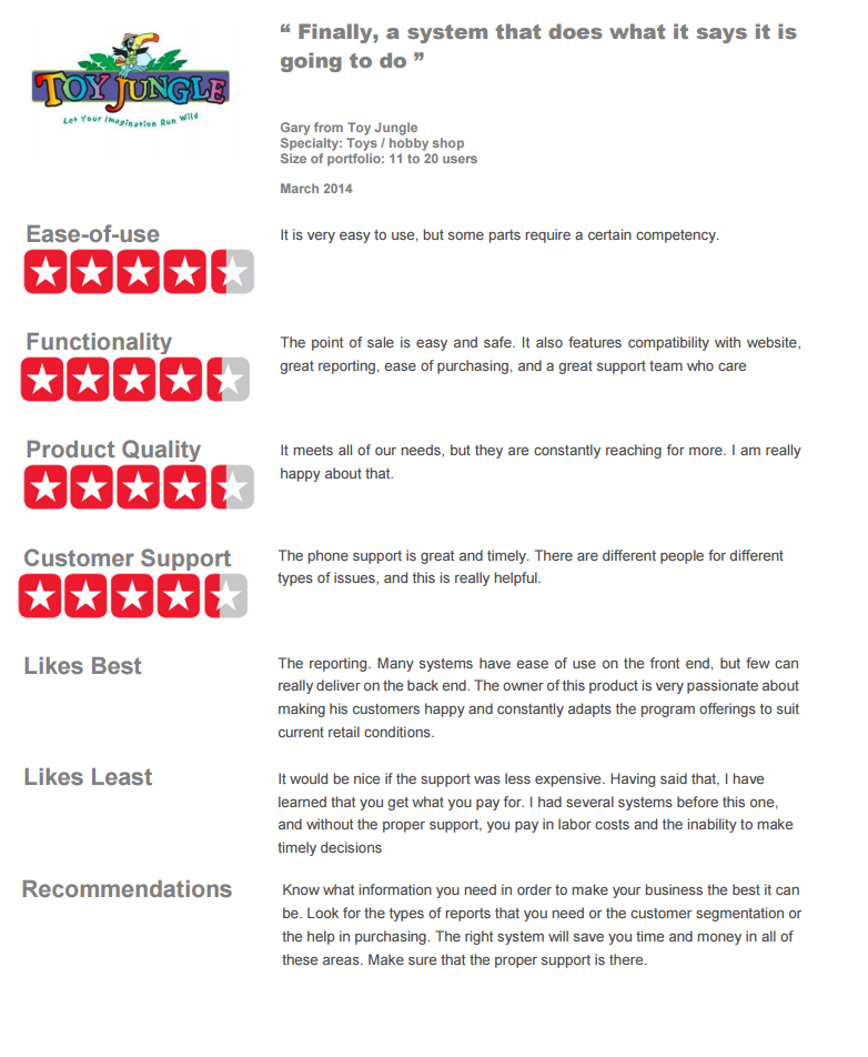 Toy Store Retail Systems